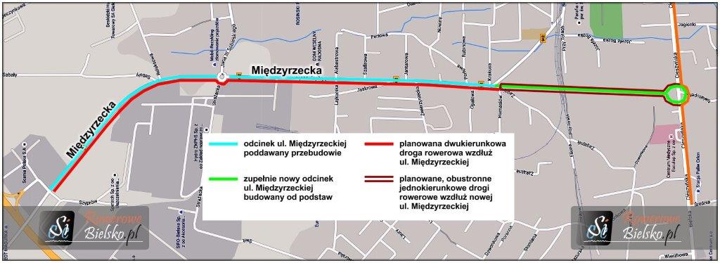 Plan przebudowy - ulica Międzyrzecka Bielsko Biała